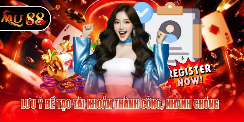 Lưu ý để tạo tài khoản thành công, nhanh chóng